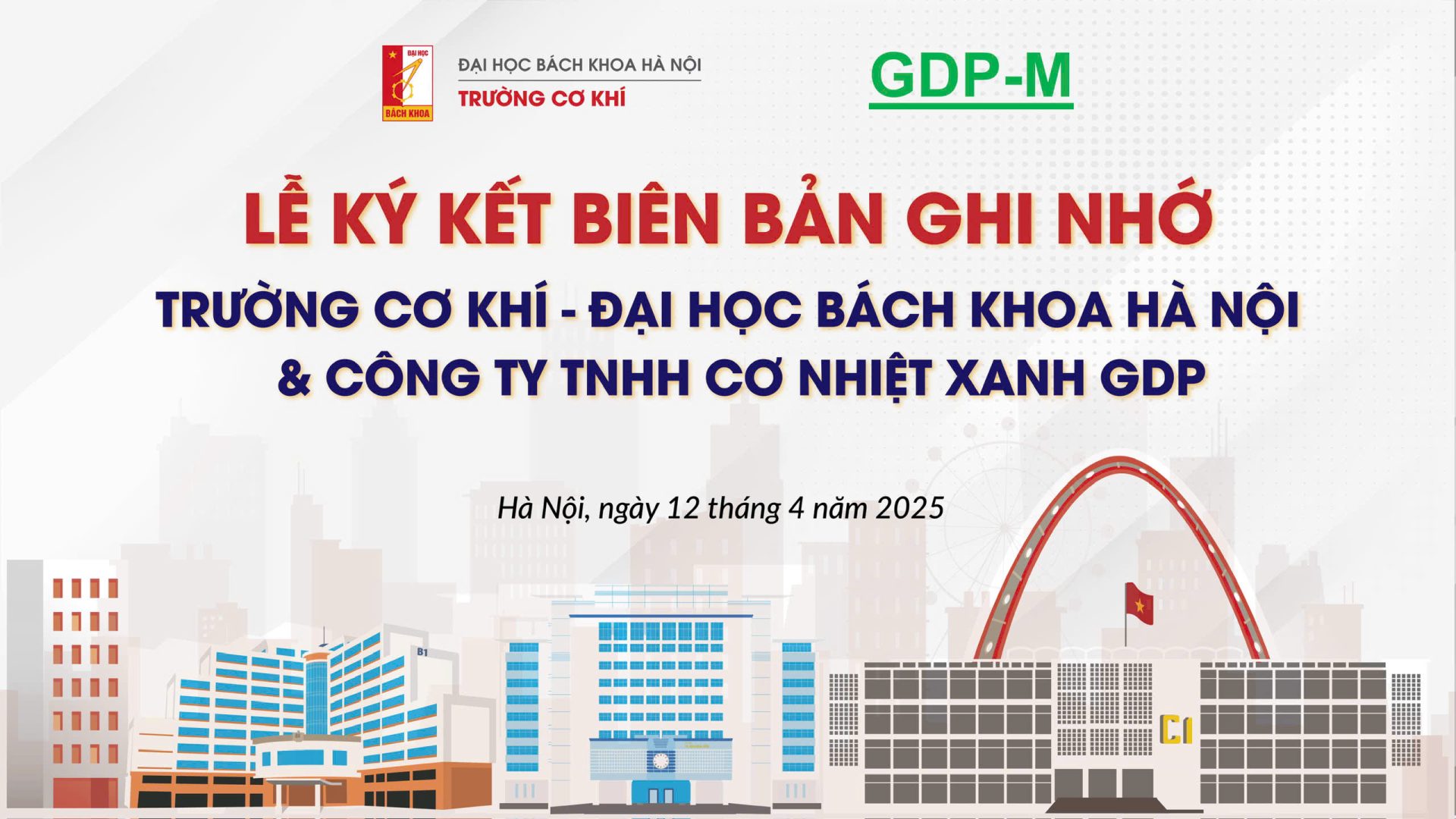 GDP-M ký biên bản ghi nhớ hợp tác với Trường cơ khí - Đại học Bách Khoa Hà Nội
